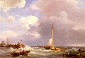 Regresando al sonido Barco marino Hermanus Snr Koekkoek Pinturas al óleo